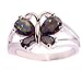 Veunora Silver Plated Pear Cut Created Rainbow Topaz Cubic Zirconia Filled Gorgeous Butterfly Ring for Women Gift Size 12