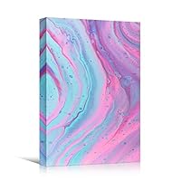 Canvas Wall Art Liquid Abstract Colorful Decorative Elements Mixed Media Multicolor Swirly - 12x18 inches