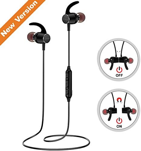 Sowak Wireless Bluetooth Headphones, Best Sports Earbuds HiFi Stereo Headsets 4.1 w/Mic in Ear Earphones 10 Hrs Running Workout ( IPX6 Sweatproof Noise Cancelling Intelligent Magnetic Switch Design )
