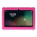 Turpro Kids' Shockproof Silicone Case for Chromo Inc 7 inch, Alldaymall A88X, Dragon Touch Y88X Plus/Y88X, VURU A33, NPOLE 7 Inch Tablet (Hot Pink)