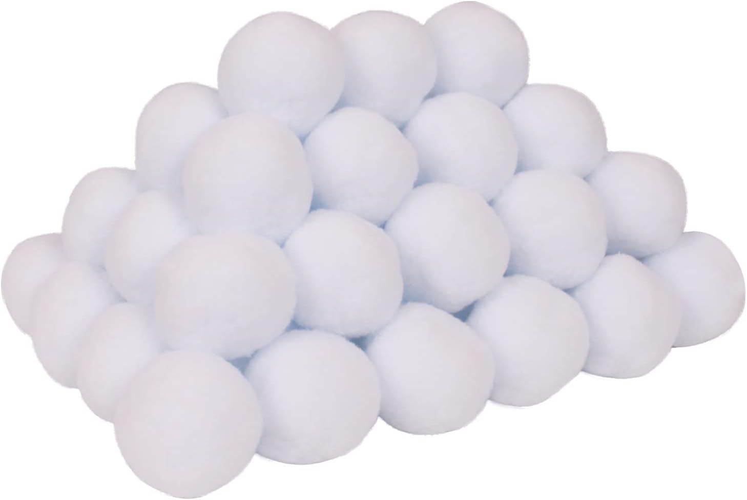 Artificial Snow - THEUU 50 Pack Fake Snowballs 3 inch White Plush Artificial Soft Snowballs for Kids Adults Snow Fight Game Indoor Outdoor Winter Christmas Holiday Decorations (50)