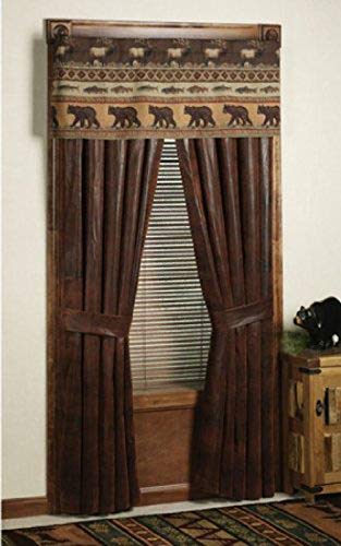 Victor MillJackson Hole Faux Leather Solid Color Drapery Pair 100W x 84L with tiebacks