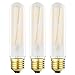 LEOOLS Led Frosted Bulb T10 Dimmable 12W Led Tubular Bulbs, 80-100 Watt Incandescent Bulb Equivalent 2700K Warm White,Frosted Glass Shape Appliance Light Bulbs,3 Pack.