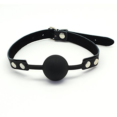 SMspade Bondage Gear Restraint Leather and Silicone Ball Gag for Women Men