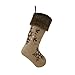 Valery Madelyn 21 inch Woodland Burlap Christmas Stockings with Snowflake and Faux Fur, Themed with Tree Skirt (Not Included)
