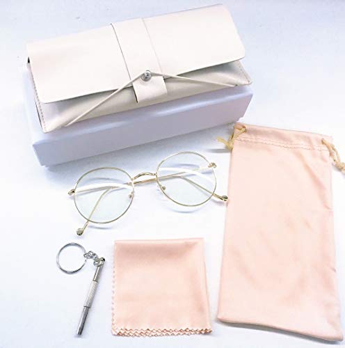 Inshere Retro Round Blue Light Blocking Glasses Eyeglasses Filter Retro Ultra Lightweight Computer Gaming Glasses - Luxury Gold