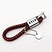 For Audi Logo Emblem Key Chain Key Ring Metal Alloy BV Style Calf Leather Gift Decoration Accessories (Black & Red)
