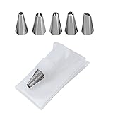 Cake Decorating Supplies Tips Kits Stainless Steel Baking Supplies Icing Tips with Pastry Bags, Disposable Baking Cookie Cake Decorating Bags + Icing Coupler (7 Pieces)