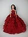 Deep Red Gown with Layers of Ruffle Details Made to Fit Barbie Doll