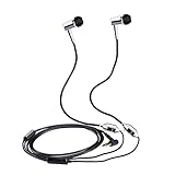 KINDEN Anti-radiation Headphones Air Tube Headset Radiation Free Earbuds With Microphone Binaural Acoustic Stereo Noise Isolating Alumium Metal Wired In-Ear Handsfree (Silver)
