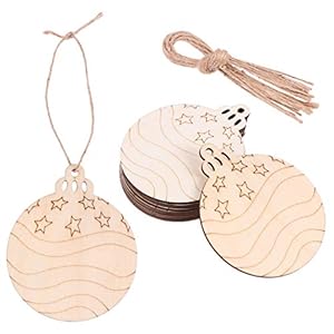 TomaiBaby 30 Stks Kerst Houten Ornamenten Kerstbal Ornamenten Kerstboom Opknoping Decor Voor Vakantie Feest Decor