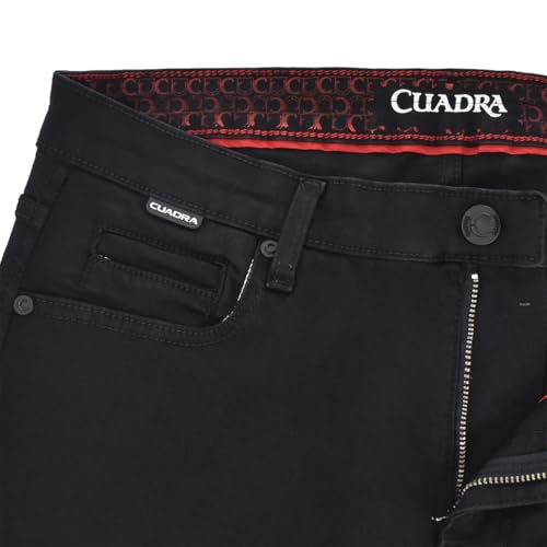 Cuadra Pantalones Rectos para Caballero de Mezclilla Negro Gris