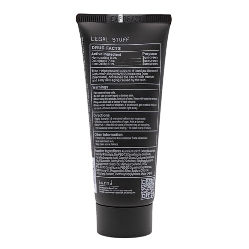 burnd. SPF 41 Broad Spectrum Sunscreen Lotion, Invisible Zinc Oxide Sunscreen, Water Resistant 80 Min, Fragrance Free, Dermatologist & Pediatrician Formulated, Face & Body Sunblock, 3.4 fl oz