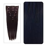 World Pride Fashionable 23" Straight Full Head Clip in Hair Extensions - Dark Brown