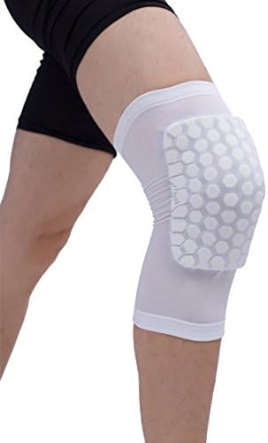 Men's Soccer Knee Compression Sleeve, EVA Kneepad Tights for Adult Work Basketball Volleyball Dance Baseball Softball Gymnastics Rugby Weightlifting Leg Brace Protector-1 Pair