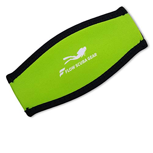Flow Scuba Gear - Neoprene Cover for Dive and Snorkel Mask Strap (Green) - Thumbnail 2