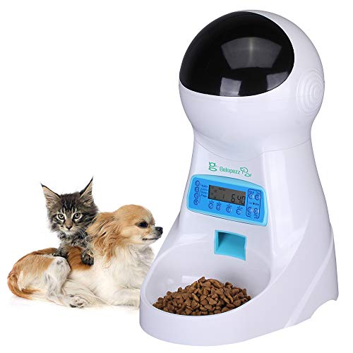BELOPEZZ 3 Liter Smart Pet Automatic Feeders with Timer Programmable Up To 4 Meals a Day for Dogs and Cats