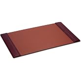 DACASSO Leather Desk Pad with Side Rails - Luxury Leather Desk Blotter for Writing - Executive Desk Surface Protector - (Mocha, 34 x 20)