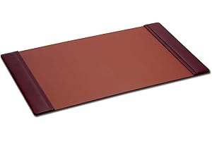 Dacasso Pad with Side Rails Luxury Leather Blotter for Writing-Executive Desk Surface Protector, 34” x 20”, Mocha