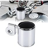 KIMISS Motorcycle Cup Holder for Handlebar 22-32mm, Chrome Aluminum Alloy ATV Drink Holder, Adjustable Universal Water Bottle Holder for Motorcycle, ATV, Scooter