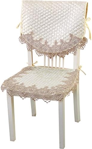 TaiXiuHome Gold Classic European Style Floral Pattern Lace Hollow Embroidered Quilting Chair Cushion & Back Covers One Set