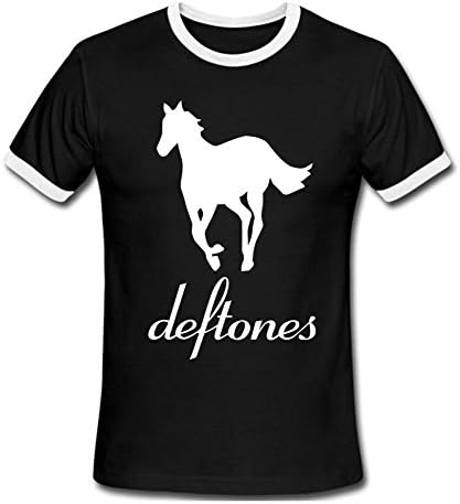 Vovary Men's T Shirts Deftones Logo Crew Neck Cotton Tee Shirts
