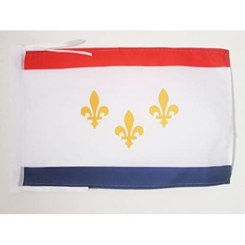 AZ FLAG - New Orleans Flag - 18'' x 12'' - 100% Polyester Louisiana - USA Small Banner with Two Cords - Fade Resistant - Vivid Colors - 18x12 in - 45x30 Cm โ image 1