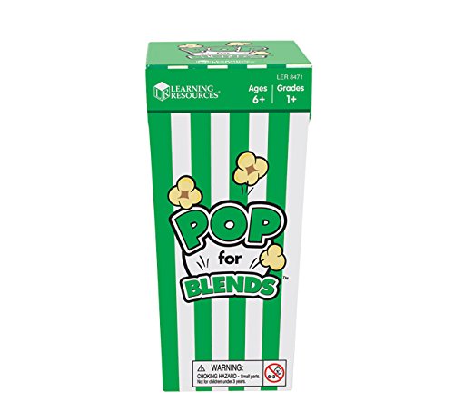 Learning Resources Pop for Blends Game,Phonics Game, 2-4 Players, 92 Cards, Ages 6+