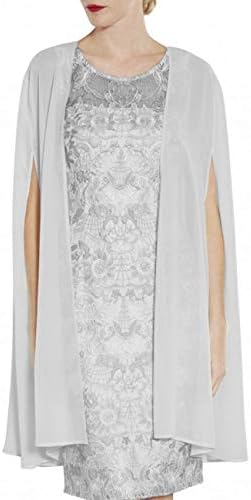 LANSITINA Long Soft Sheer Chiffon Wraps for Evening Party Open Front High Split Sleeve Wedding Capes