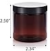4 oz Amber PET Plastic Staight Sided Jar with Black Smooth Lid (12 pack)