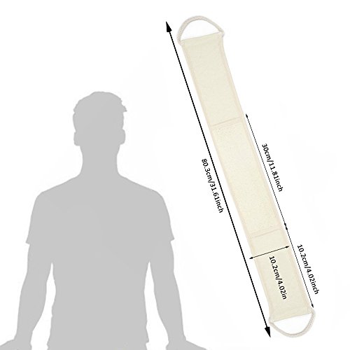 Exfoliating Loofah Back Scrubber for Shower, Body Scratcher Natural Luffa Reduce Back Acne, Exfoliate and Promote Circulation for Men and Women