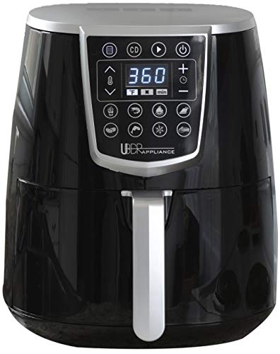 Uber Appliance Air Fryer XL -  High Power Oven Kitchen Appliances-Best Seller Large Air Fryer 5 Qt Digital Display with 8 Pre-Set Functions, 5 quart, Black