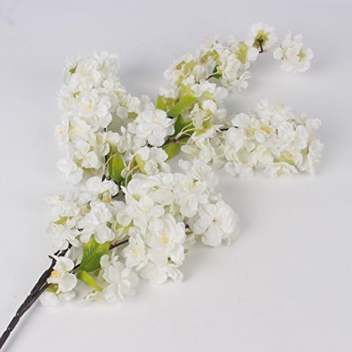 Xrapid(TM) 105cm New Japanese Sakura Artificial flowers Fake Cherry Blossoms Wishing Tree For Home Hotel Living room decoration flores [ White ]