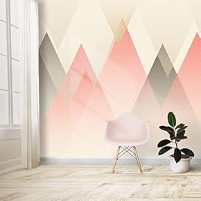 Wall Mural Nordic Style Gray and Pink Removable Self-Adhesive Large Wallpaper - 66x96 inches
