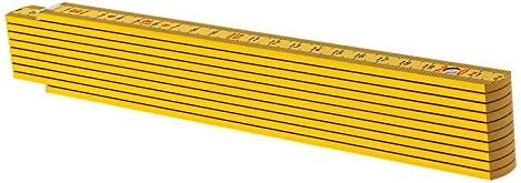 Wooden folding ruler 2 m, yellow, Cm scale, you can choose your own design (FAN UNIKATE powered by CRISTALICA)