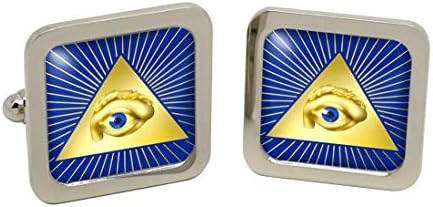 Family Crests Masonic Eye of Providence (All Seeing Eye of God) Cufflinks with Chrome Gift Box