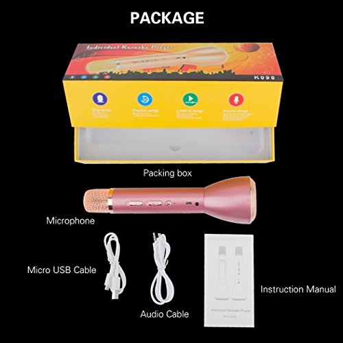 image for Kindak Wireless Karaoke Microphone, Handheld Bluetooth Speaker Player 