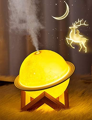 Achort 加湿器 卓上 アロマ 超音波加湿器 ナイトライト 惑星ランプ アロマランプ 3色ライト調整＆スプレー調整＆アロマディフューザー対応可能 8時間静音作業＆USB給電式 空気清浄/乾燥/花粉症対策 省エネ 小型 創意加湿器 超微細なミスト 空焚き防止 オフィス/部屋/車載/誕生日/クリスマス/バレンタイン/卒業式 日本語説明書付き