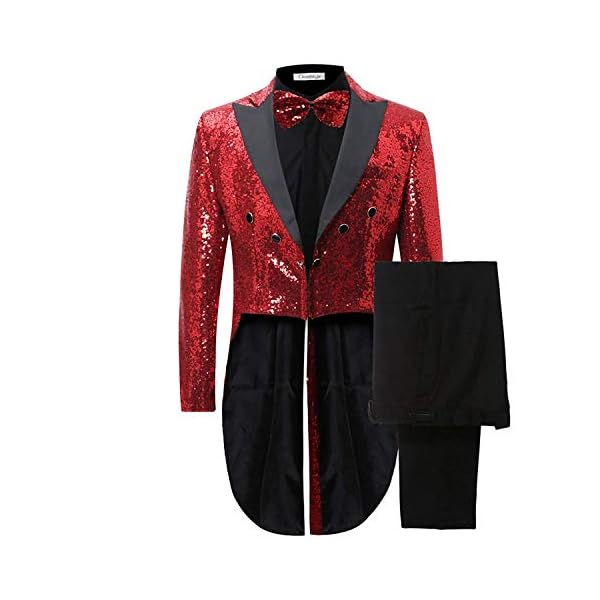 Mens 2 Piece Tuxedo Classic Dress Suit Dinner Red Blazer Jacket Black Pants
