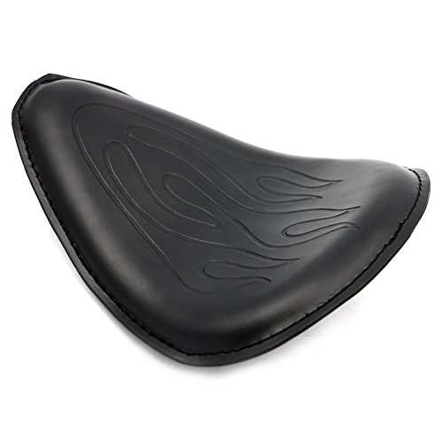 Alpha Rider Motorcycle Solo Seat Retro Flame Leather Slim 3" Spring Mounting Bracket for Cruiser Bobber Chopper Harley Honda Yamaha Suzuki Kawasaki - Thumbnail 3