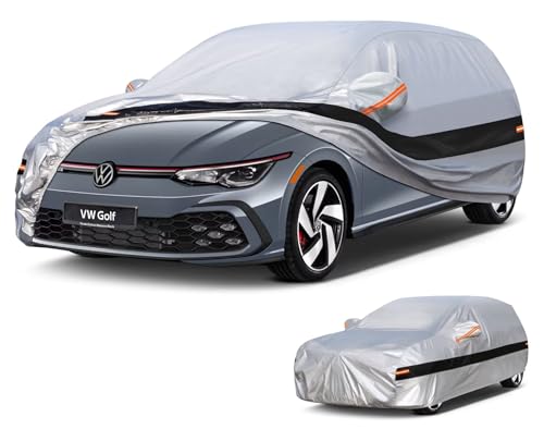 Holthly 10 Layers Car Cover for VW Golf/Volkswagen Golf 4/5/6/7/8 (2012-2025), 100% Waterproof Car Cover, Outdoor Car Cover, Waterproof, UV Protection, Windproof, Dustproof