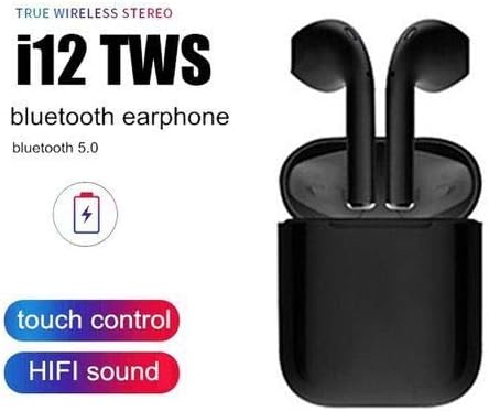 TWS i12 Bluetooth Wireless Headphones, Smart Touch Using Siri, Pop-Ups and Auto Pairing Earbuds with Charging Case and IPX6 Waterproof for Working, Outdoors, Gaming