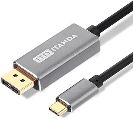 USB C to DisplayPort Cable (6ft/1.8m), ITANDA 4K&amp;60Hz USB 3.1 Type C Male (Thunderbolt 3 Compatible) to DP Male 4K Cable for the 2016 MacBook Pro, 2015 MacBook, ChromeBook Pixel, Samsung S8 S8+ etc