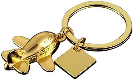 TLZR 1Pcs Keychain Pendant Airplane Cool Lovely Key Ring Decor for Men Girls Women's Handbag Car Pendant Christmas Birthday Gift Present Gold Gold