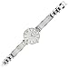 Anne Klein Women's AK/2211WTSV Silver-Tone and White Marbleized Bangle Watch