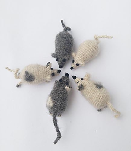 Crochet Mice - Plushy Mice -Stuffed Animal Toy - Baby Shower Gift - Party favor - Amigurumi Mice Brooch Set of 5 Mice