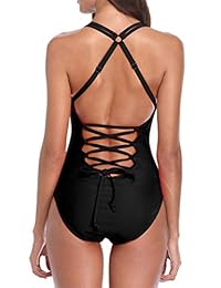 Belleza en Traje de baño al cuerpo, para dama. Traje de baño enterizo, con espalda descubierta con tiras cruzadas.