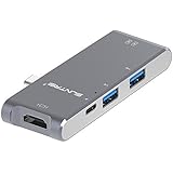 Suntrsi USB Type c / HDMI hub 2-Port USB 3.0 Data Hub with C-type charging port HDMI 4K output TF SD card reader for the new Macbook ((Space Gray)