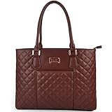 Laptop Bag for Women, 15.6 IN Thicker PU Leather Anti-vibration Laptop Tote with Smooth Zipper by ZYSUN(6028+coffee)