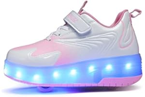 Yogeeft Roller Shoes for Boys & Girls, Rechargeable Light-Up Shoes with Retractable Wheels - Ideal Gift for Christmas & Birth
